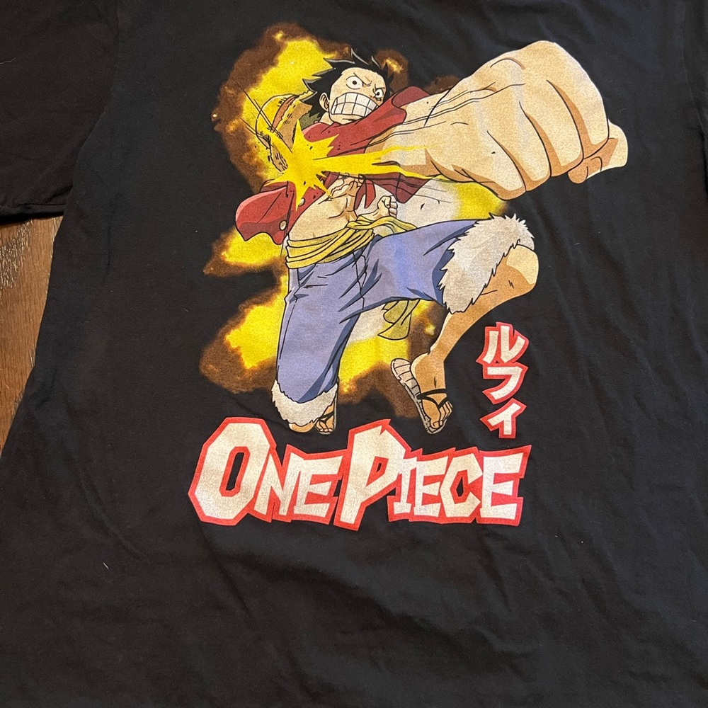One Piece Monkey D. Luffy Black Graphic Tee Men’s Medium Ripple Junction